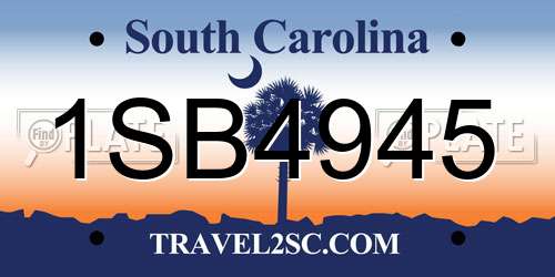1SB4945 South Carolina License Plate
