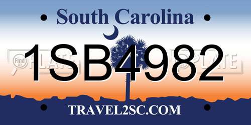 1SB4982 South Carolina License Plate