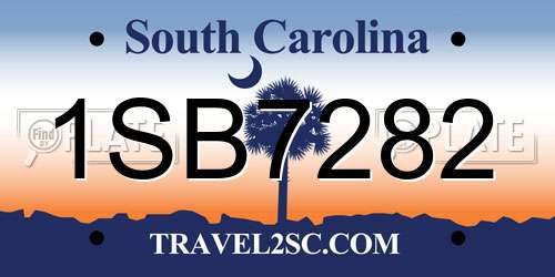 1SB7282 South Carolina License Plate