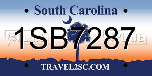 1SB7287 South Carolina License Plate