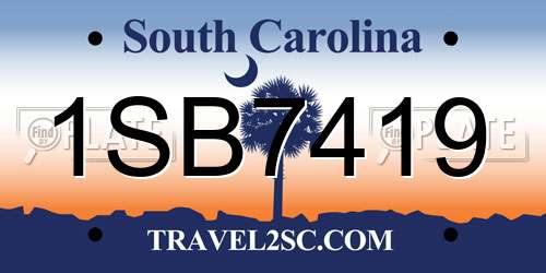 1SB7419 South Carolina License Plate