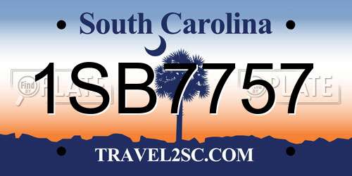 1SB7757 South Carolina License Plate