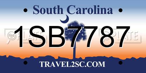 1SB7787 South Carolina License Plate