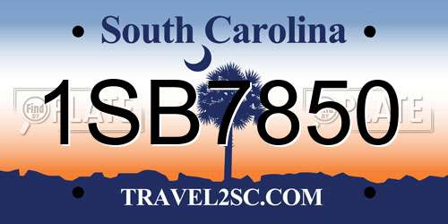 1SB7850 South Carolina License Plate