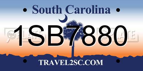 1SB7880 South Carolina License Plate