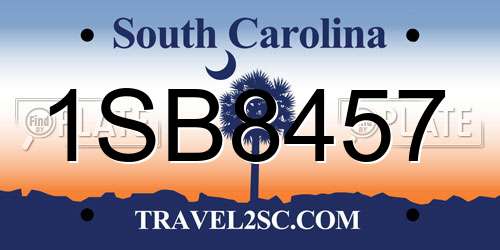 1SB8457 South Carolina License Plate