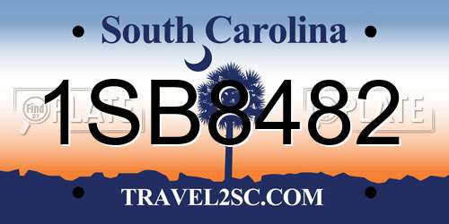 1SB8482 South Carolina License Plate