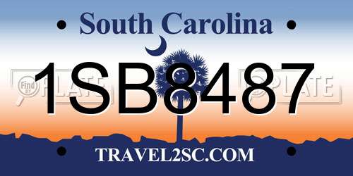 1SB8487 South Carolina License Plate