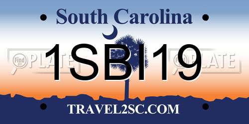 1SBI19 South Carolina License Plate