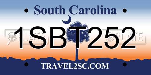 1SBT252 South Carolina License Plate