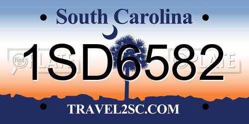 1SD6582 South Carolina License Plate