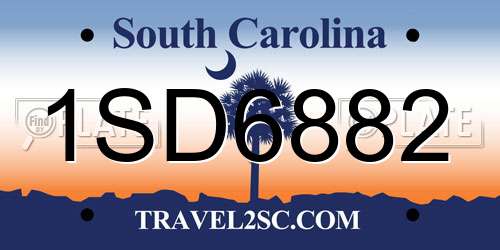 1SD6882 South Carolina License Plate