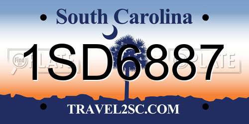 1SD6887 South Carolina License Plate