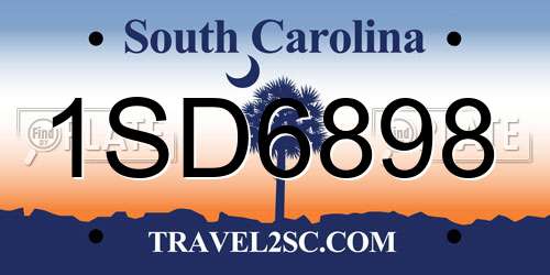 1SD6898 South Carolina License Plate