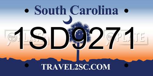 1SD9271 South Carolina License Plate