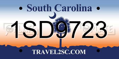 1SD9723 South Carolina License Plate