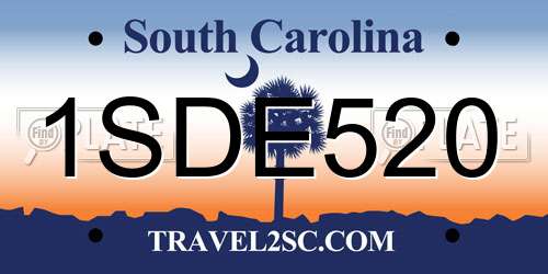 1SDE520 South Carolina License Plate