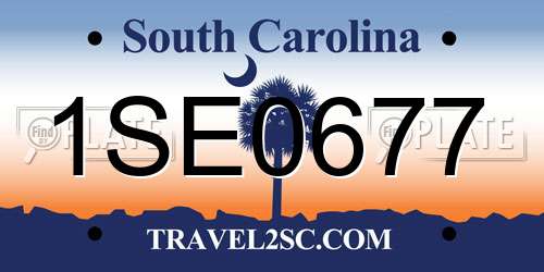 1SE0677 South Carolina License Plate