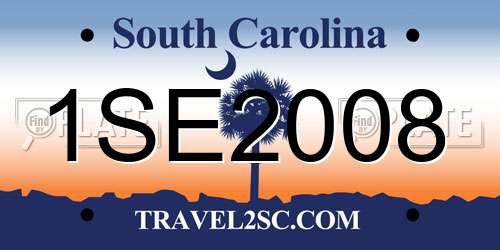 1SE2008 South Carolina License Plate