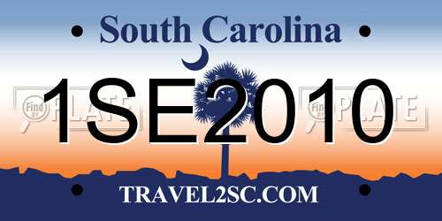 1SE2010 South Carolina License Plate