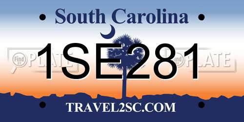 1SE281 South Carolina License Plate