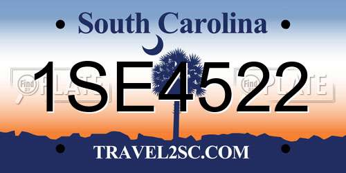 1SE4522 South Carolina License Plate