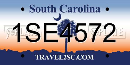 1SE4572 South Carolina License Plate