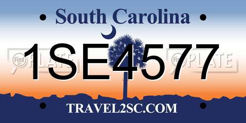 1SE4577 South Carolina License Plate
