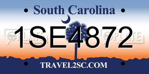 1SE4872 South Carolina License Plate