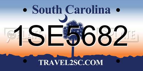 1SE5682 South Carolina License Plate