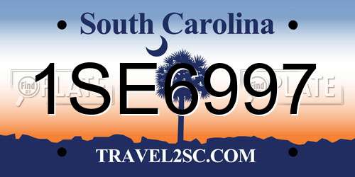 1SE6997 South Carolina License Plate