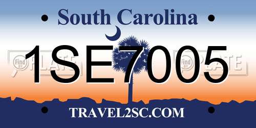 1SE7005 South Carolina License Plate