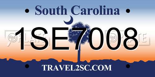 1SE7008 South Carolina License Plate