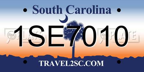1SE7010 South Carolina License Plate