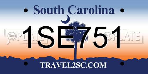 1SE751 South Carolina License Plate