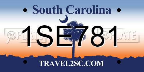 1SE781 South Carolina License Plate