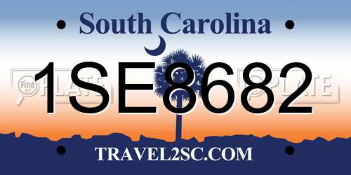 1SE8682 South Carolina License Plate