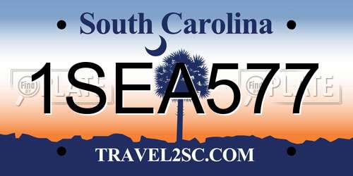 1SEA577 South Carolina License Plate