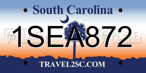 1SEA872 South Carolina License Plate