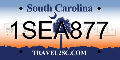 1SEA877 South Carolina License Plate