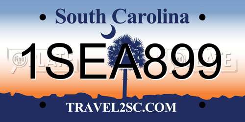 1SEA899 South Carolina License Plate