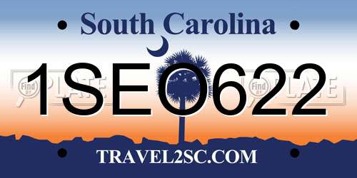 1SEO622 South Carolina License Plate