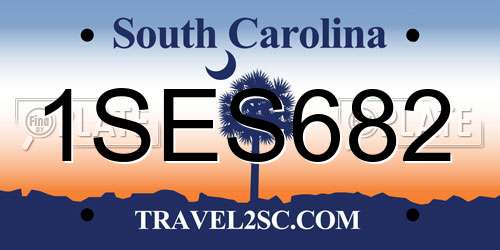 1SES682 South Carolina License Plate