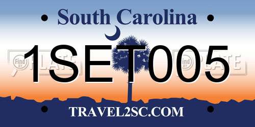 1SET005 South Carolina License Plate