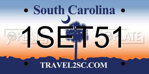 1SET51 South Carolina License Plate