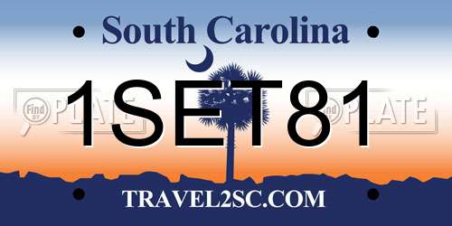 1SET81 South Carolina License Plate