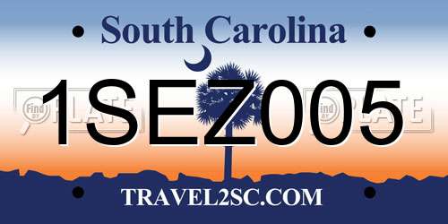 1SEZ005 South Carolina License Plate