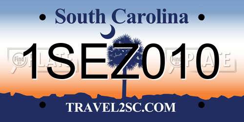 1SEZ010 South Carolina License Plate