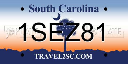 1SEZ81 South Carolina License Plate