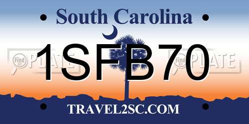 1SFB70 South Carolina License Plate